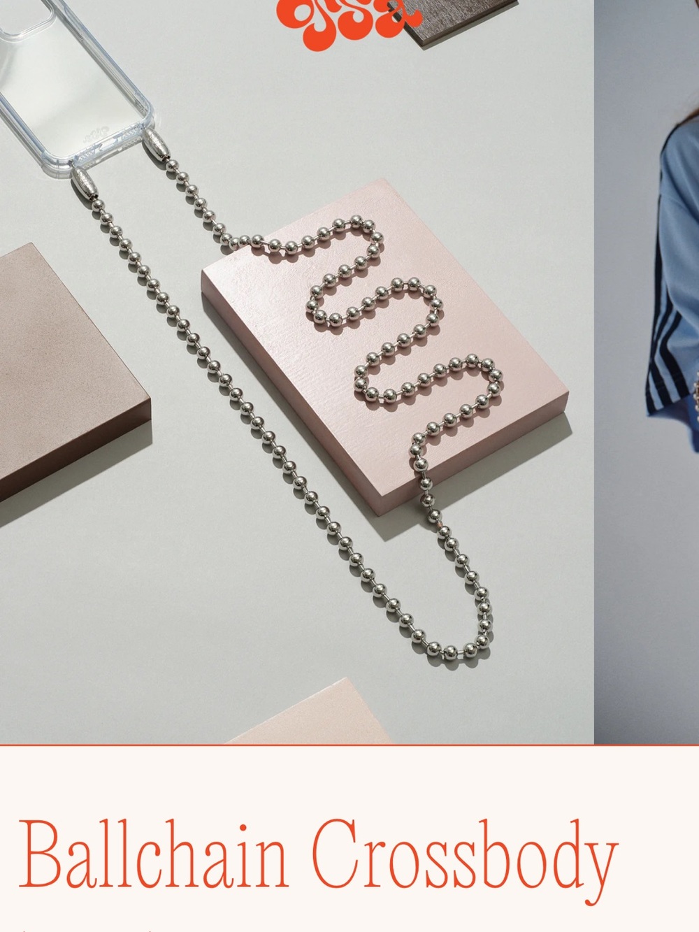 Ballchain Crossbody Phone Strap - Silver